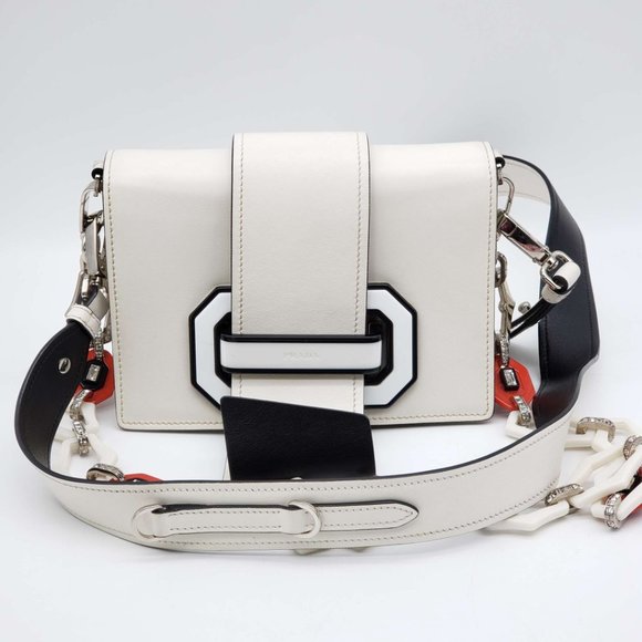 Prada Handbags - 100% Authentic Prada Cahier White Shoulder and Crossbody Bag